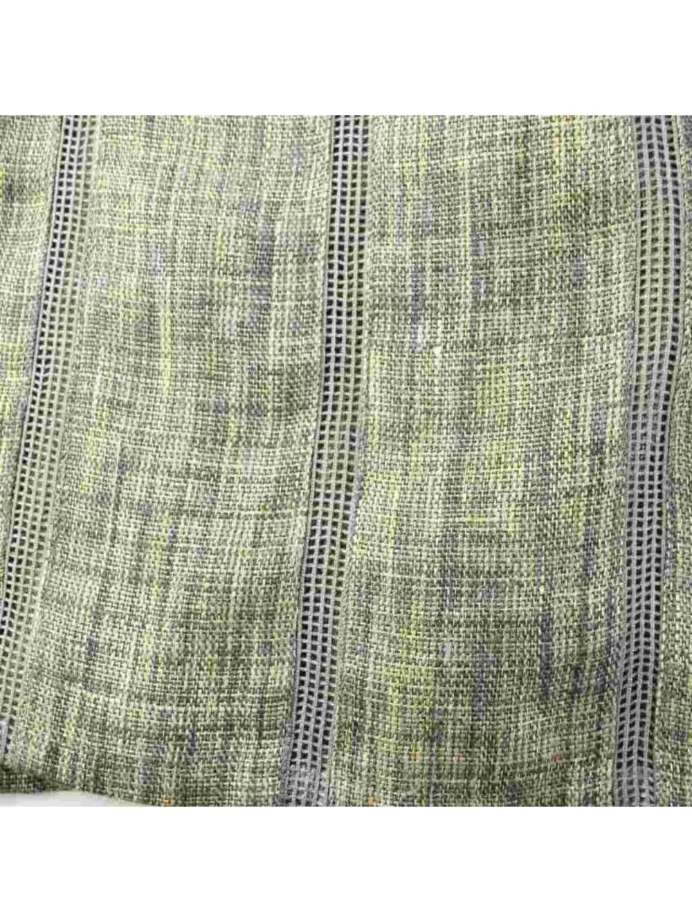 Chanel Skirt Knee-Length Linen Cotton Blend Pleated Beige Gray